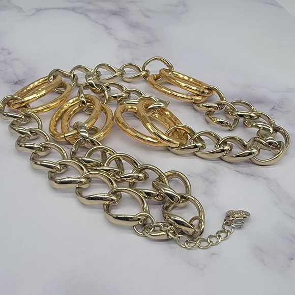 Dana Buchman Bold Two-Tone Gold Statement Necklace - Picture 5 of 8